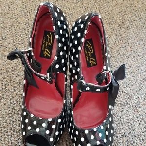 Polka Dot Peeptoe Pumps